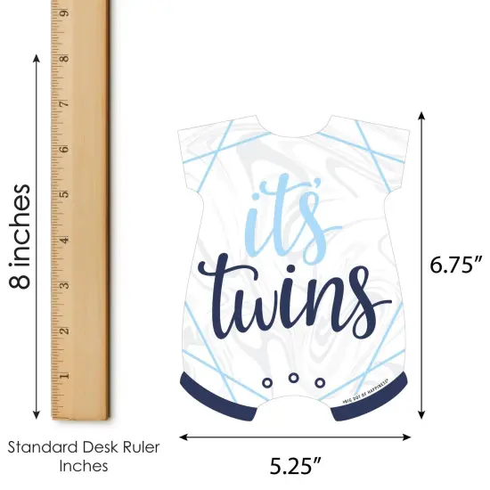 Big Dot of Happiness It&rsquo;s Twin Boys - Picture Bingo Cards and Markers - Blue Twins Baby Shower Shaped Bingo Game - Set of 18 {6}