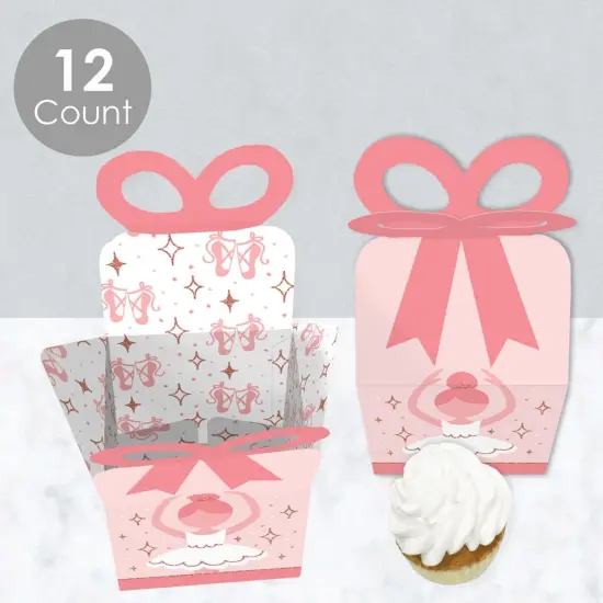 Big Dot of Happiness Tutu Cute Ballerina - Square Favor Gift Boxes - Ballet Birthday Party or Baby Shower Bow Boxes - Set of 12 {4}