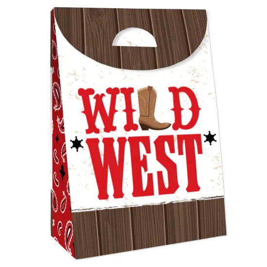 Big Dot of Happiness Western Hoedown - Wild West Cowboy Gift Favor Bags - Party Goodie Boxes - Set of 12 {4}
