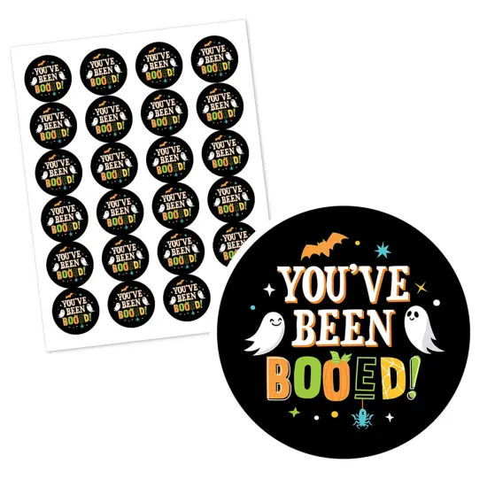 Big Dot of Happiness You've Been Booed - Ghost Halloween Party Circle Sticker Labels - 24 Count {4}