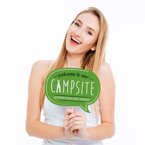 Big Dot of Happiness Happy Camper - Camping Photo Booth Props Kit - 20 Count {4}