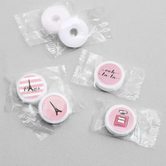 Big Dot of Happiness Paris, Ooh La La - Paris Baby Shower or Birthday Party Round Candy Sticker Favors - Labels Fits Chocolate Candy (1 sheet of 108) {6}