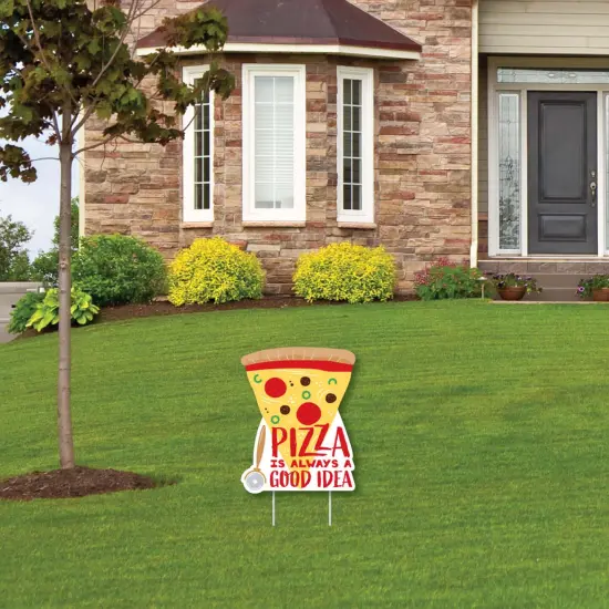 Big Dot of Happiness Pizza Party Time - Outdoor Lawn Sign - Baby Shower or Birthday Party Yard Sign - 1 Piece {4}