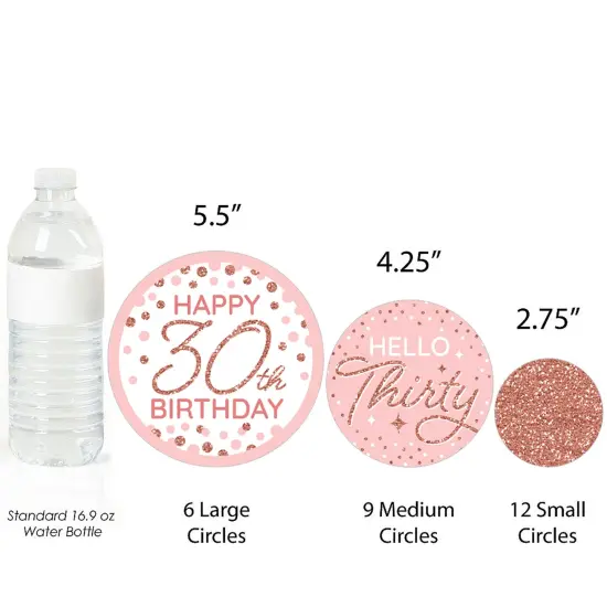 Big Dot of Happiness 30th Pink Rose Gold Birthday - Happy Birthday Party Giant Circle Confetti - Party Decorations - Large Confetti 27 Count {4}