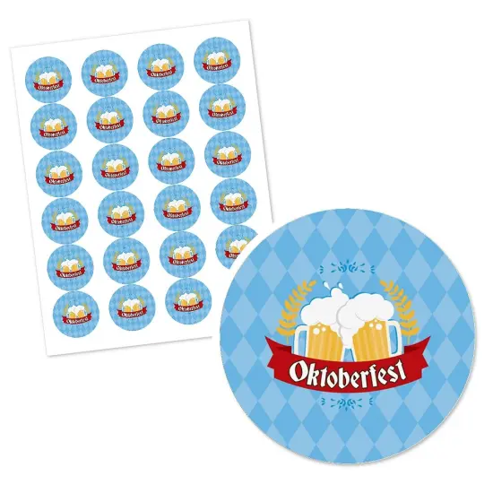 Big Dot of Happiness Oktoberfest - Beer Festival Circle Sticker Labels - 24 Count {3}