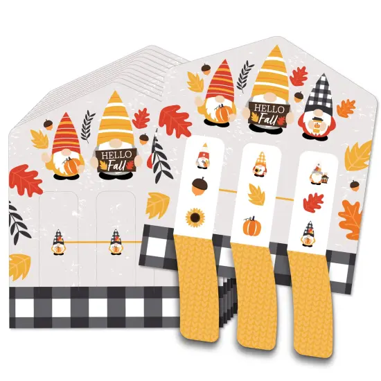 Big Dot of Happiness Fall Gnomes - Autumn Harvest Party Game Pickle Cards - Pull Tabs 3-in-a-Row - Set of 12 {1}