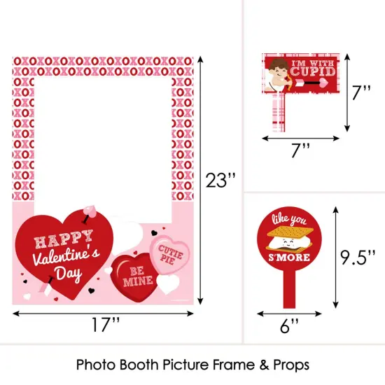 Big Dot of Happiness Conversation Hearts - Valentine's Day Party Selfie Photo Booth Picture Frame & Props - Printed on Sturdy Material {7}