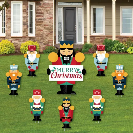 Big Dot of Happiness Christmas Nutcracker - Yard Sign and Outdoor Lawn Decorations - Holiday Party Yard Signs - Set of 8 {1}