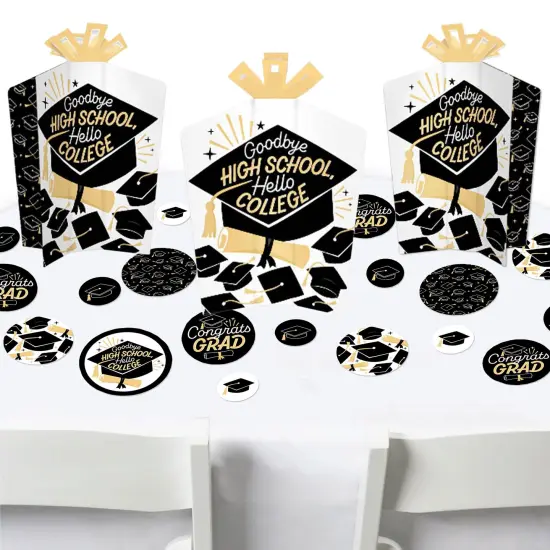 Big Dot of Happiness Goodbye High School, Hello College - Graduation Party Decor and Confetti - Terrific Table Centerpiece Kit - Set of 30 {1}