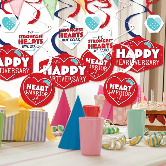 Big Dot of Happiness Happy Heartiversary - CHD Awareness Hanging Decor - Party Decoration Swirls - Set of 40 {3}