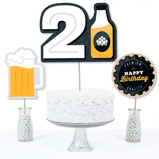 Big Dot of Happiness Cheers and Beers to 21 Years - 21st Birthday Party Centerpiece Sticks - Table Toppers - Set of 15 {4}