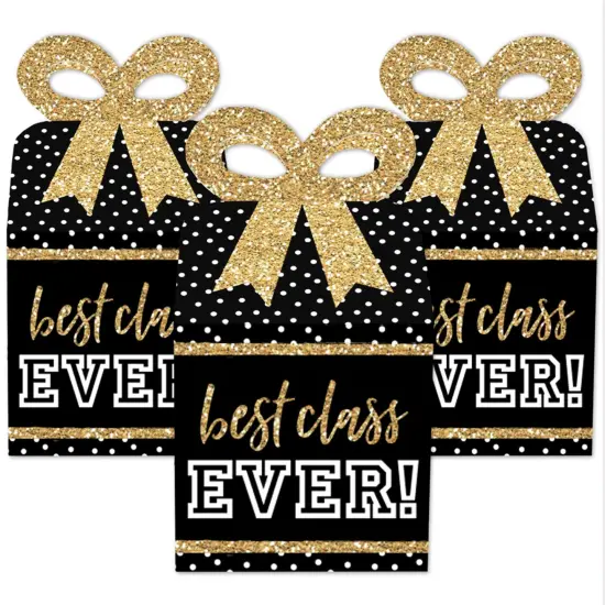 Big Dot of Happiness Reunited - Square Favor Gift Boxes - School Class Reunion Party Bow Boxes - Set of 12 {3}