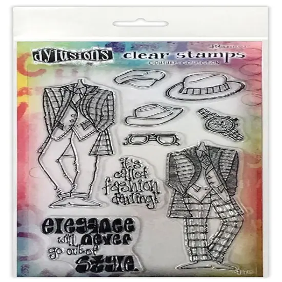 Dyan Reaveley's Dylusions Couture Stamp Set-A Day At The Races, Duo {1}