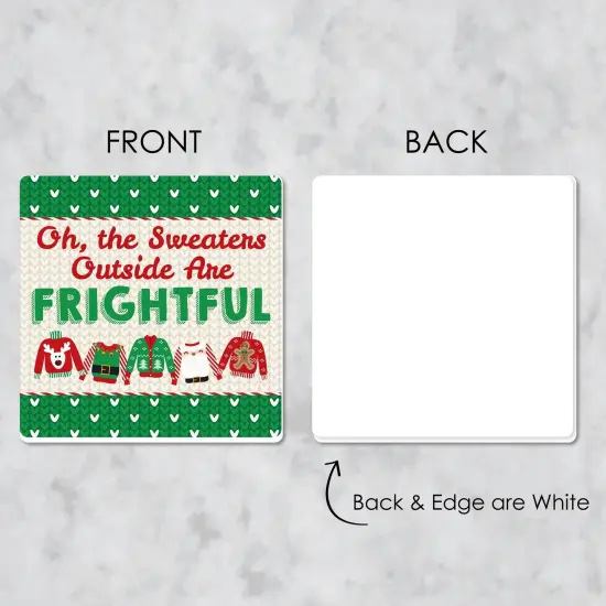 Big Dot of Happiness Ugly Sweater - Funny Holiday and Christmas Party Decorations - Drink Coasters - Set of 6 {7}
