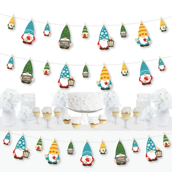 Big Dot of Happiness Garden Gnomes - Forest Gnome Party DIY Decorations - Clothespin Garland Banner - 44 Pieces {1}