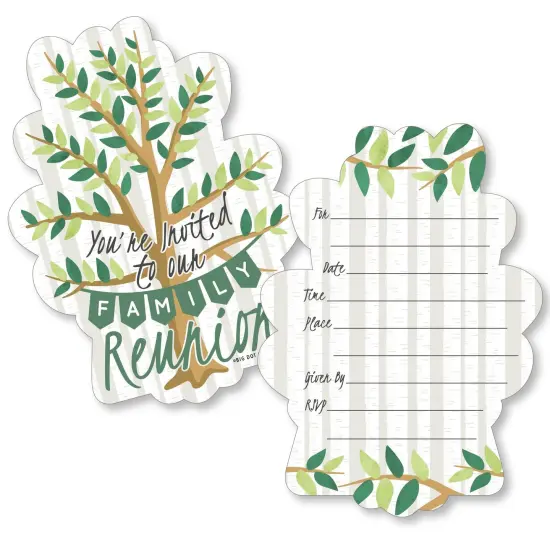 Big Dot of Happiness Family Tree Reunion - Shaped Fill-in Invitations - Family Gathering Party Invitation Cards with Envelopes - Set of 12 {1}