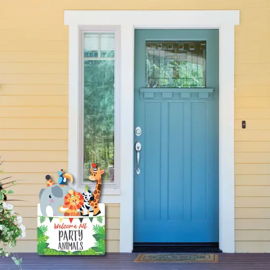 Big Dot of Happiness Jungle Party Animals - Party Decorations - Safari Zoo Animal Birthday Party or Baby Shower Welcome Yard Sign {6}