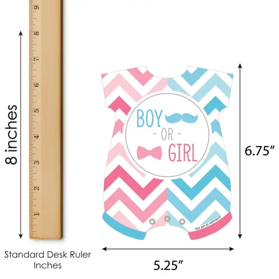 Big Dot of Happiness Chevron Gender Reveal - Picture Bingo Cards and Markers - Gender Reveal Party Baby Shower Shaped Bingo Game - Set of 18 {6}