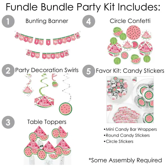 Big Dot of Happiness Sweet Watermelon - Fruit Party Supplies - Banner Decoration Kit - Fundle Bundle {3}