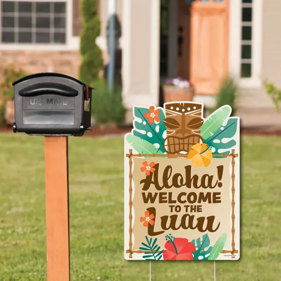 Big Dot of Happiness Tropical Luau - Party Decorations - Hawaiian Beach Party Welcome Yard Sign {3}