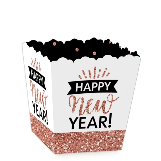 Big Dot of Happiness Rose Gold Happy New Year - Party Mini Favor Boxes - New Year's Eve Party Treat Candy Boxes - Set of 12 {1}