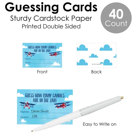 Big Dot of Happiness Taking Flight - Airplane - How Many Candies Vintage Plane Baby Shower or Birthday Party Candy Guessing Game {7}