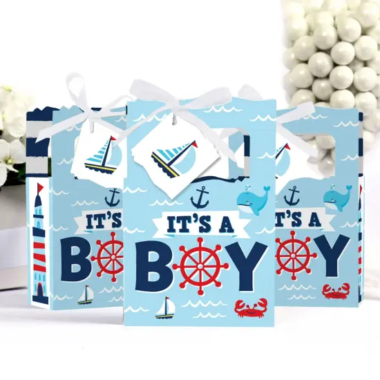 Big Dot of Happiness Ahoy It's a Boy - Nautical Baby Shower Favor Boxes - Set of 12 {4}