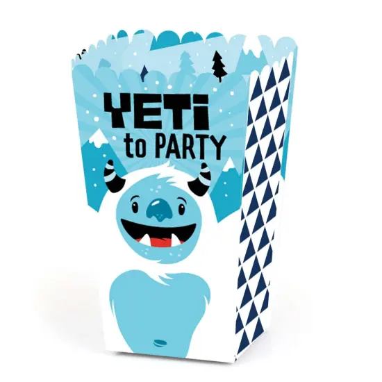 Big Dot of Happiness Yeti to Party - Abominable Snowman Party or Birthday Party Favor Popcorn Treat Boxes - Set of 12 {1}