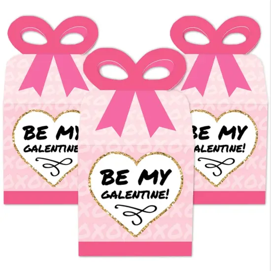 Big Dot of Happiness Be My Galentine - Square Favor Gift Boxes - Galentine's & Valentine's Day Party Bow Boxes - Set of 12 {3}