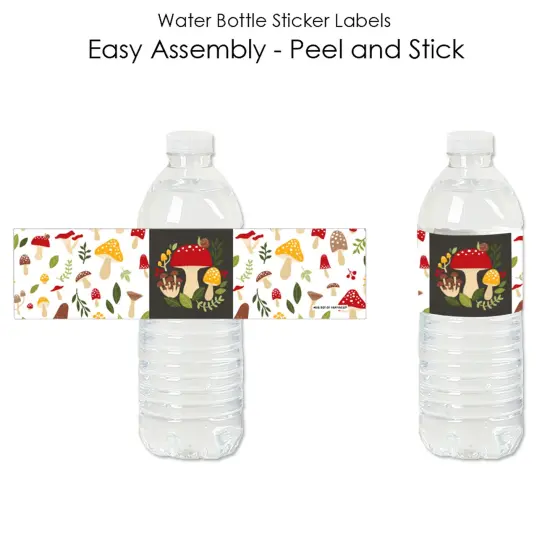 Big Dot of Happiness Wild Mushrooms - Red Toadstool Party Water Bottle Sticker Labels - Set of 20 {3}