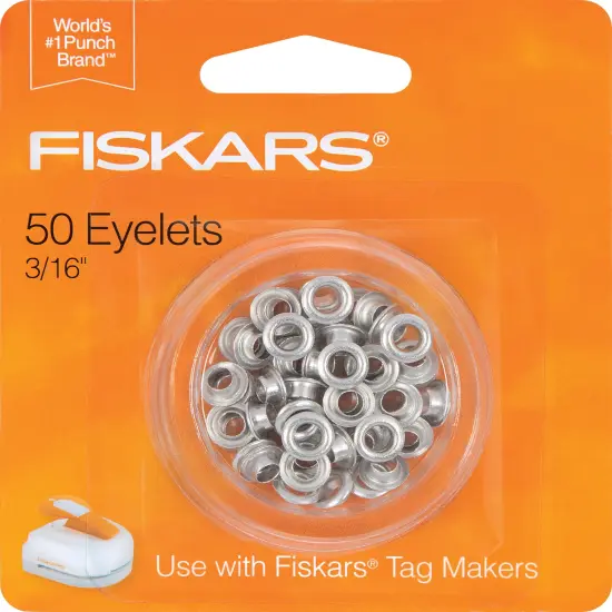 Fiskars Tag Maker Eyelets 50/Pkg-Silver 3/16" {1}