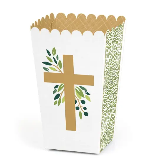 Big Dot of Happiness Elegant Cross - Religious Party Favor Popcorn Treat Boxes - Set of 12 {1}