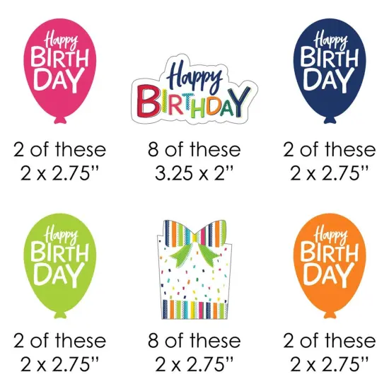 Big Dot of Happiness Cheerful Happy Birthday - Paper Straw Decor - Colorful Birthday Party Striped Decorative Straws - Set of 24 {3}