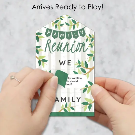 Big Dot of Happiness Family Tree Reunion - Family Gathering Party Game Pickle Cards - Conversation Starters Pull Tabs - Set of 12 {3}