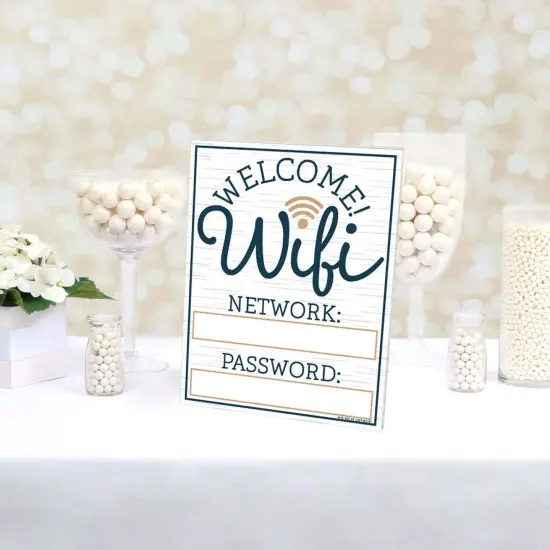Big Dot of Happiness Wifi Password Sign - Business & Home Decor - Printed on Sturdy Plastic Material - 10.5 x 13.75 inches - Sign with Stand - 1 Piece {4}