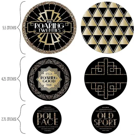 Big Dot of Happiness Roaring 20's - 1920s Art Deco Jazz Party Giant Circle Confetti - Large Confetti 27 Count {3}