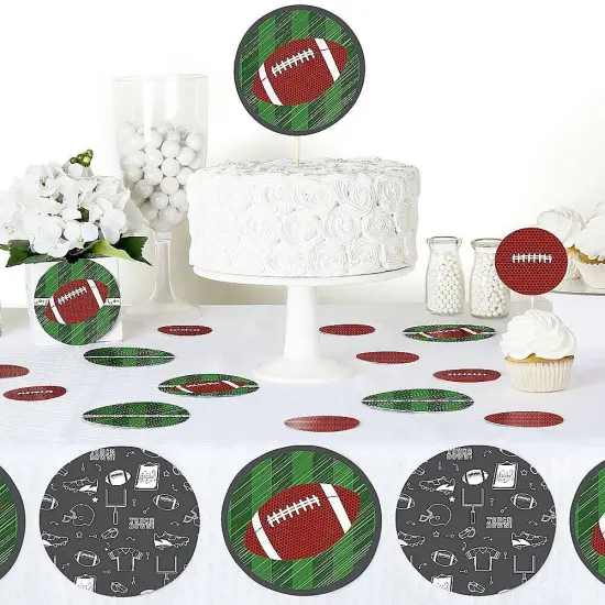 Big Dot of Happiness End Zone - Football - Baby Shower or Birthday Party Giant Circle Confetti - Party Decorations - Large Confetti 27 Count {6}