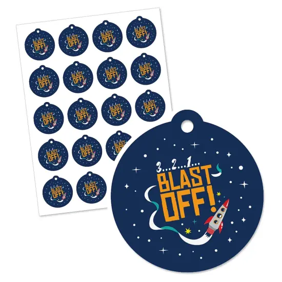 Big Dot of Happiness Blast Off to Outer Space - Rocket Ship Baby Shower or Birthday Party Favor Gift Tags (Set of 20) {3}