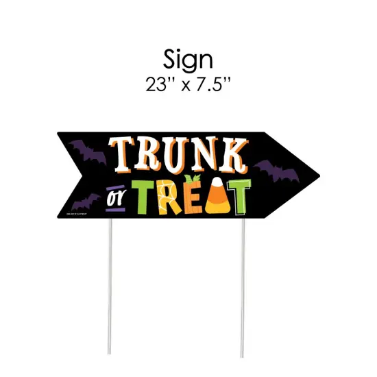 Big Dot of Happiness Trunk or Treat - Halloween Car Parade Party Sign Arrow - Double Sided Directional Yard Signs - Set of 2 {7}