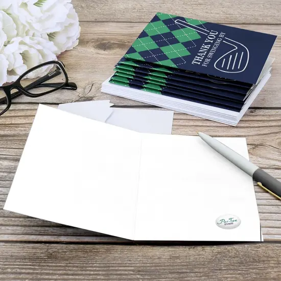 Big Dot of Happiness Par-Tee Time - Golf - Birthday or Retirement Party Thank You Cards (8 count) {6}