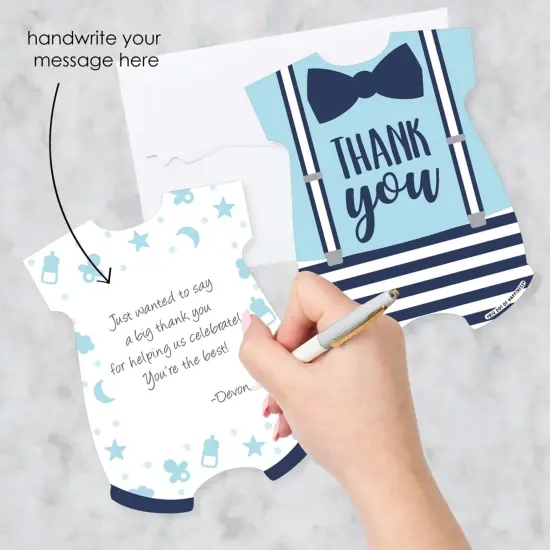 Big Dot of Happiness It's a Boy - Shaped Thank You Cards - Blue Baby Shower Thank You Note Cards with Envelopes - Set of 12 {3}