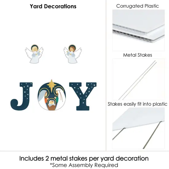 Big Dot of Happiness Holy Nativity - Yard Sign Outdoor Lawn Decorations - Manger Scene Religious Christmas Yard Signs - Joy {6}