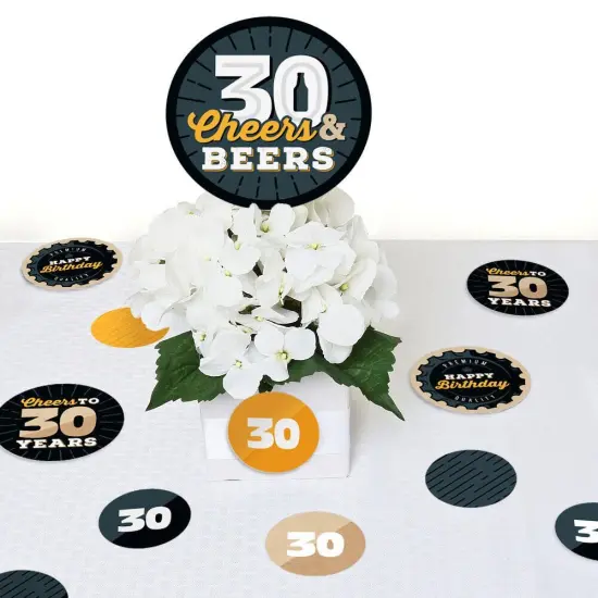 Big Dot of Happiness Cheers and Beers to 30 Years - 30th Birthday Party Giant Circle Confetti - Party Decorations - Large Confetti 27 Count {7}