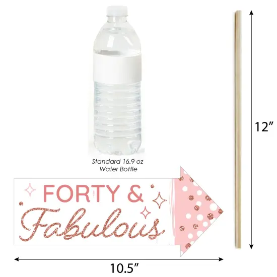 Big Dot of Happiness Funny 40th Pink Rose Gold Birthday - Happy Birthday Party Photo Booth Props Kit - 10 Piece {4}