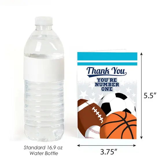 Big Dot of Happiness Go, Fight, Win - Sports - Baby Shower or Birthday Party Thank You Cards (8 count) {4}