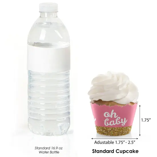 Big Dot of Happiness Hello Little One - Pink and Gold - Girl Baby Shower Decorations - Party Cupcake Wrappers - Set of 12 {4}