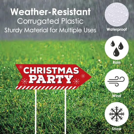 Big Dot of Happiness Christmas Party - Holiday Party Sign Arrow - Double Sided Directional Yard Signs - Set of 2 {4}