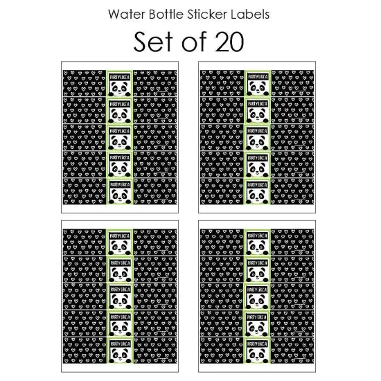 Big Dot of Happiness Party Like a Panda Bear - Baby Shower or Birthday Party Water Bottle Sticker Labels - Set of 20 {4}