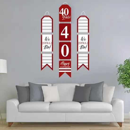 Big Dot of Happiness We Still Do - 40th Wedding Anniversary - Hanging Vertical Paper Door Banners - Party Wall Decoration Kit - Indoor Door Decor {3}