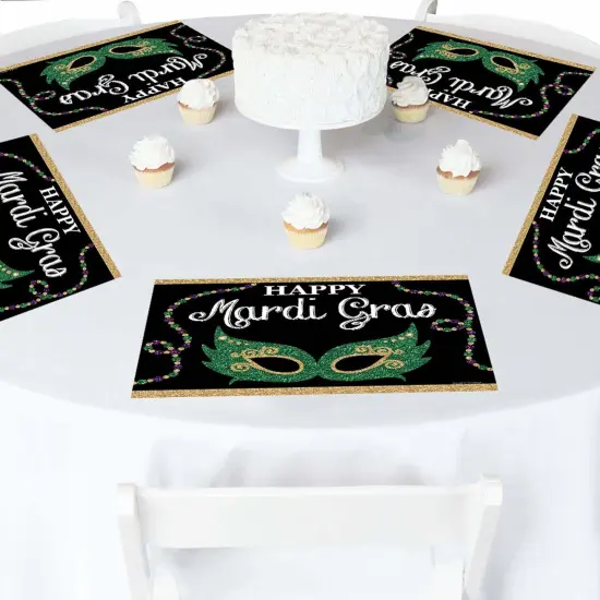 Big Dot of Happiness Mardi Gras - Party Table Decorations - Masquerade Party Placemats - Set of 16 {3}